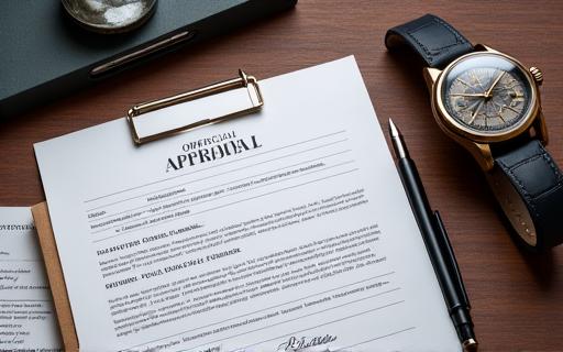 An official appraisal document next to a luxury watch.
